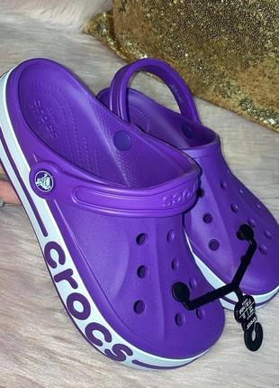 Крокс баябенд клог фіолетові crocs bayaband clog neon purple/white