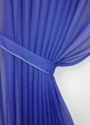 Комплект декоративних штор (2шт. 1,5x2,7м) шифон. колір синій3 фото
