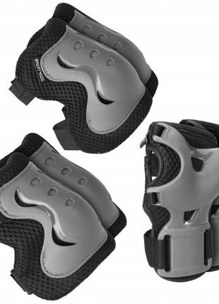 Комплект защитный sportvida 3 в 1 sv-ky0007-s size s grey/black
