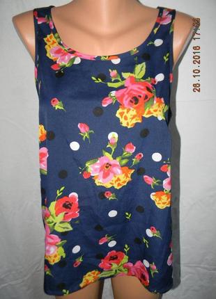 Яркая майка-блуза с принтои цветы