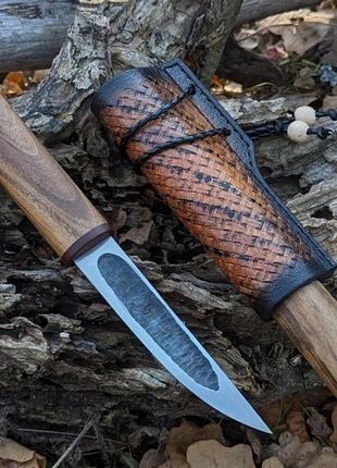 Нож ручной работы с ножнами (сталь 90х18), нож якут