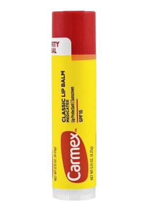 Carmex classic lip balm medicated original stick spf 15 лечебный бальзам для губ в стике 4.25 г