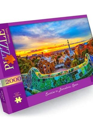 Пазл “испания. восход солнца в барселоне” 2000 эл. danko toys c2000-01-02