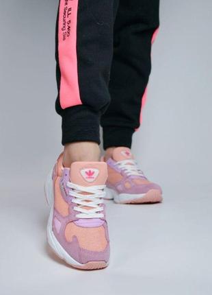 Кроссовки adidas falcon розовые разноцветные1 фото