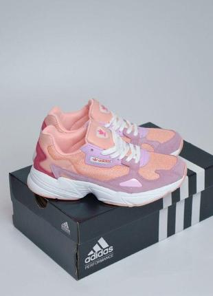 Кроссовки adidas falcon розовые разноцветные2 фото