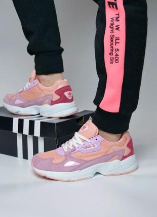 Кроссовки adidas falcon розовые разноцветные6 фото