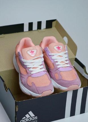 Кросівки adidas falcon рожеві різнокольорові5 фото