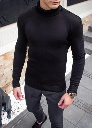 Мужской свитер чёрный pobedov axelrod2 фото