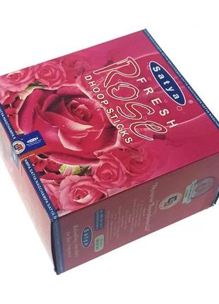 Fresh rose dhoop sticks (свіжа троянда) (20 gms) (satya) безосновні пахощі2 фото