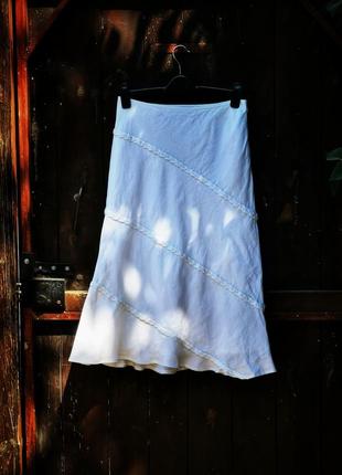 Натуральна лляна спідниця міді тюльпан per una