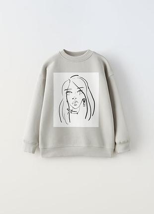 Світшот сірий на дівчинку zara new