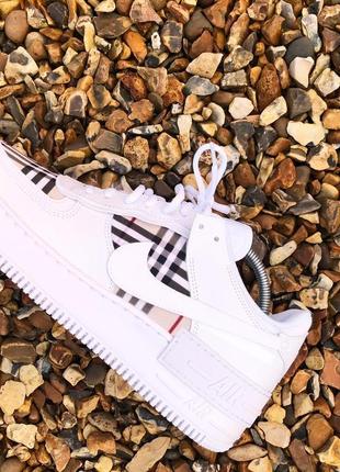 Кроссовки nike air force 1 burberry shadow кеды клетка