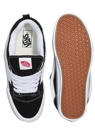 Кеди vans knu skool black/white чорні на білій підошві