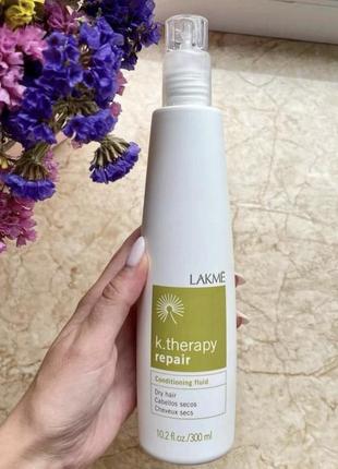 Кондиціонер-флюїд lakme k. therapy repair conditioning dry hair fluid для сухого волосся 300 мл1 фото