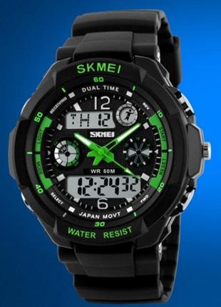 Skmei чоловічі водостійкі спортивні тактичні годинники skmei s-shock green 0931