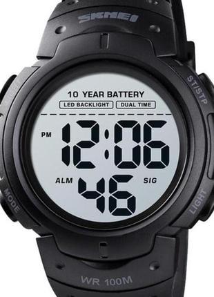 Skmei neon 10 bar black, тактические мужские часы , армейские часы , часы для военных , спортивные