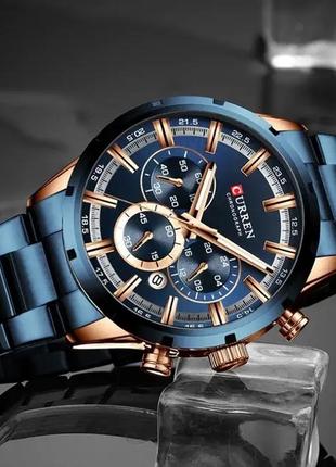Curren wild blue classik 2415 чоловічий годинник із кварцовим механізмом3 фото