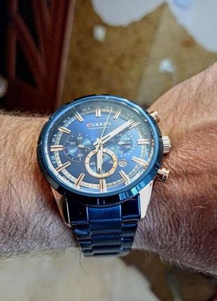 Curren wild blue classik 2415 чоловічий годинник із кварцовим механізмом6 фото