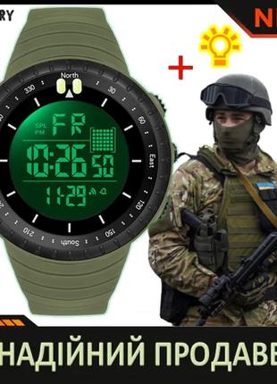 Sanda bike green 4427 мужские зеленые тактические часы для военных с цифровым циферблатом и подсветкой