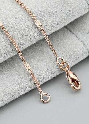 Ланцюжок панцирний з вставками 40342 ширина 1 мм позолота ро довжина 45