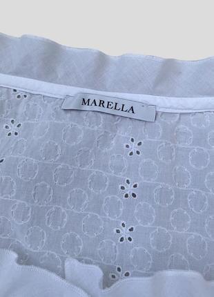 Хлопковая блуза рубашка marella max mara из прошвы 100% хлопок5 фото