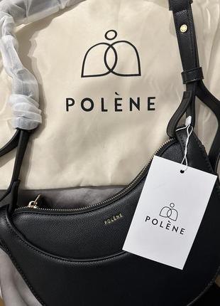 Polene paris кожаная сумка черная