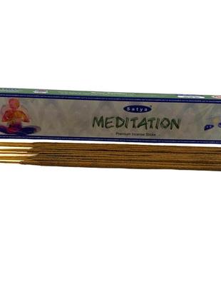 Meditation premium incence sticks (мідитація) (satya) пилкові пахощі 15 г