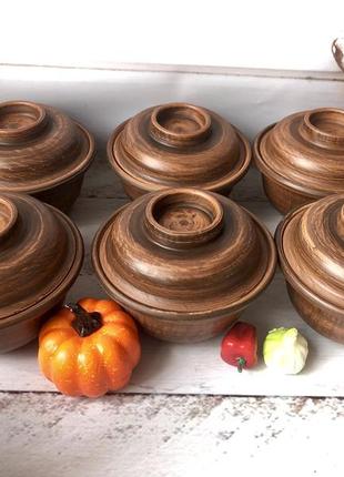 Набор горшочков керамклуб  факиров для запекания 450 мл