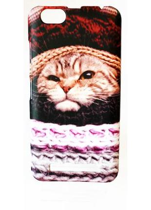Чехол-накладка на lenovo  vibe c a2020  с рисунком кота