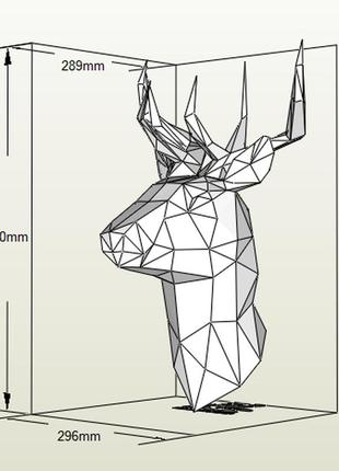 Paperkhan конструктор з картону 3d фігура олень паперкрафт papercraft подарунковий набір для творчості іграшка сувенір