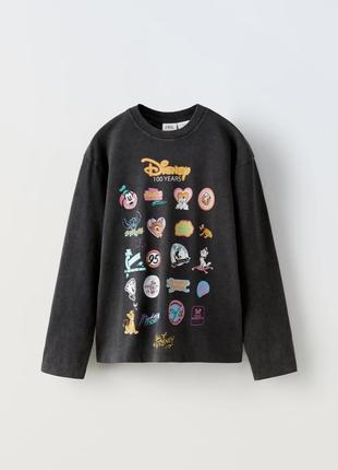 Футболка, лонгслив с вареным эффектом mickey mouse and friends disney x zara