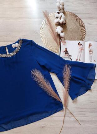 Стильная синяя блуза с камушками wallis3 фото