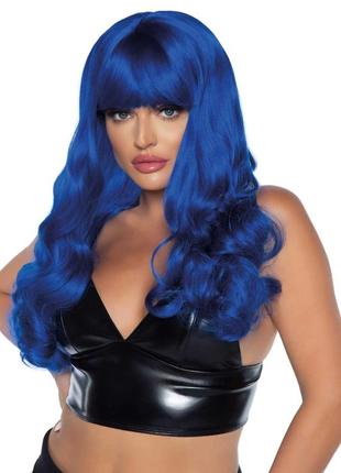 Хвиляста перука leg avenue misfit long wavy wig blue, довгий, реалістичний вигляд, 61 см