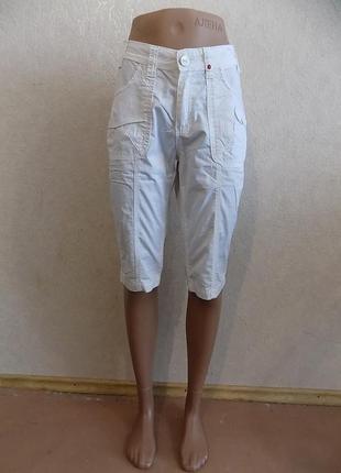 Бриджи капри шорты ниже колен коттоновые белые фирменные suzy-q размер 46