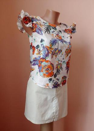 Блуза с валанами на рукавах размер s.3 фото