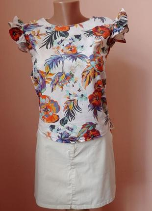 Блуза с валанами на рукавах размер s.1 фото