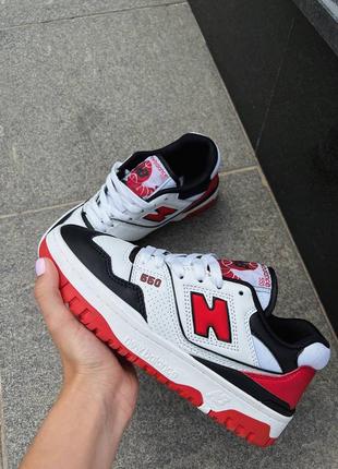 Унисекс new balance 550 white/red/black