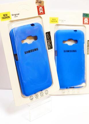 Силиконовый чехол на samsung j1 2016 года синего цвета
