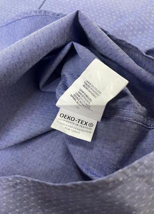 Оригинальная классическая рубашка tommy hilfiger regular fit, оригинал, томми халфигер, синяя, голубая, фиолетовая, базовая, с узором6 фото