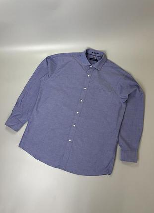 Оригинальная классическая рубашка tommy hilfiger regular fit, оригинал, томми халфигер, синяя, голубая, фиолетовая, базовая, с узором1 фото