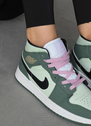 Nike  air jordan retro 1 «dutch green»1 фото