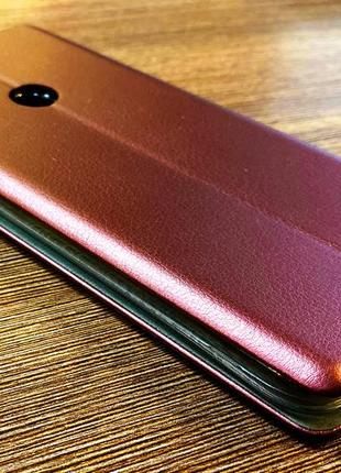 Чехол-книжка на телефон xiaomi redmi note 8t бордового цвета2 фото