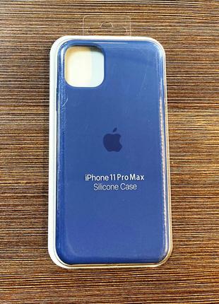 Оригинальный чехол silicone case на iphone 11 pro max синего цвета