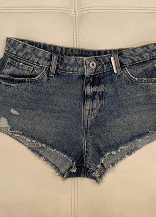 Крутые винтажные джинсовые секси шорты с рваностями коротенькие выбеленные шортики asos4 фото