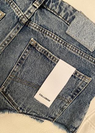 Крутые винтажные джинсовые секси шорты с рваностями коротенькие выбеленные шортики asos6 фото