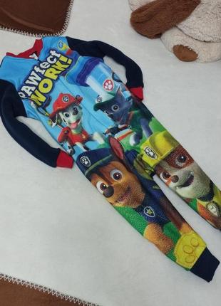 Теплый флисовый слип, кигуруми, пижама щенячий патруль для мальчика