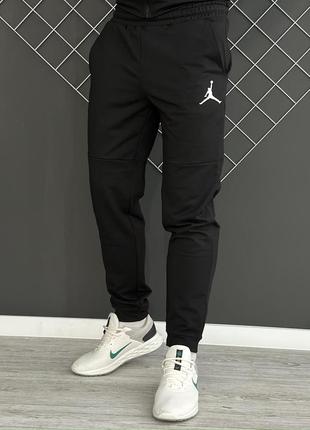 Демісезонні штани чорні jordan білий лого (двонитка)