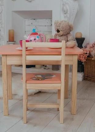 Детский стол и стул. для учебы, рисования, игры. стол с ящиком и стульчик.10 фото