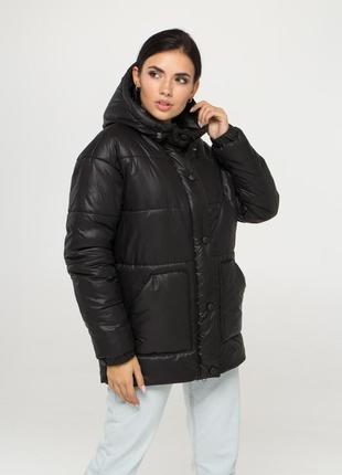 Зимняя куртка м50 ( черный )4 фото