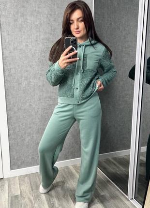 Жіночий костюм тринить пальтовий тедді